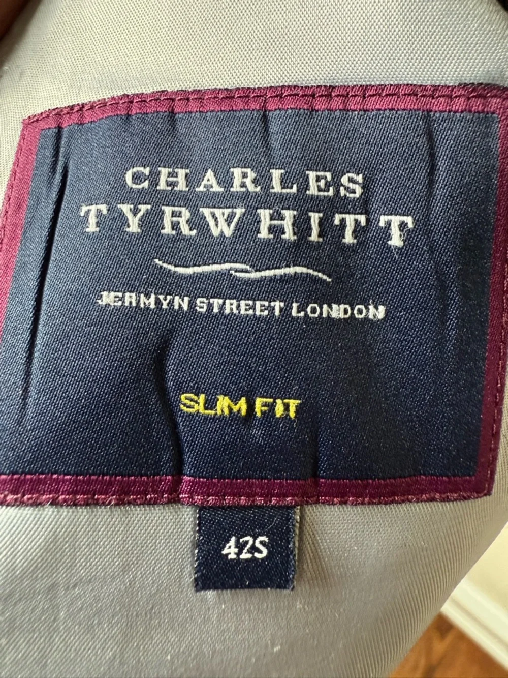 CHARLES TYRWHITT Wool Blazer Sport Coat Super 110s Slim Fit Classic 42S‎